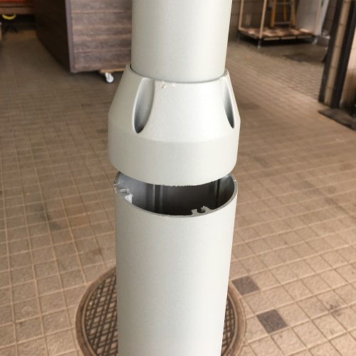 ⑦上の段のポールを合わせる